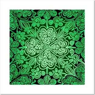 shamrock pattern Posters and Art